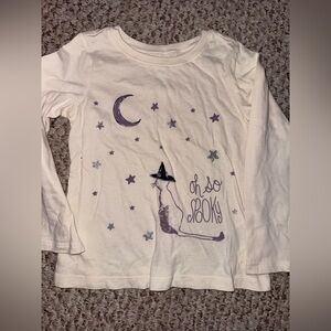 Toddler Witch Cat Halloween Long Sleeve Shirt